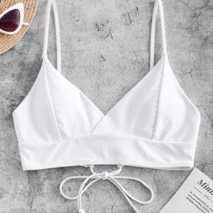 ZAFUL Lace-up Surplice Bikini Top